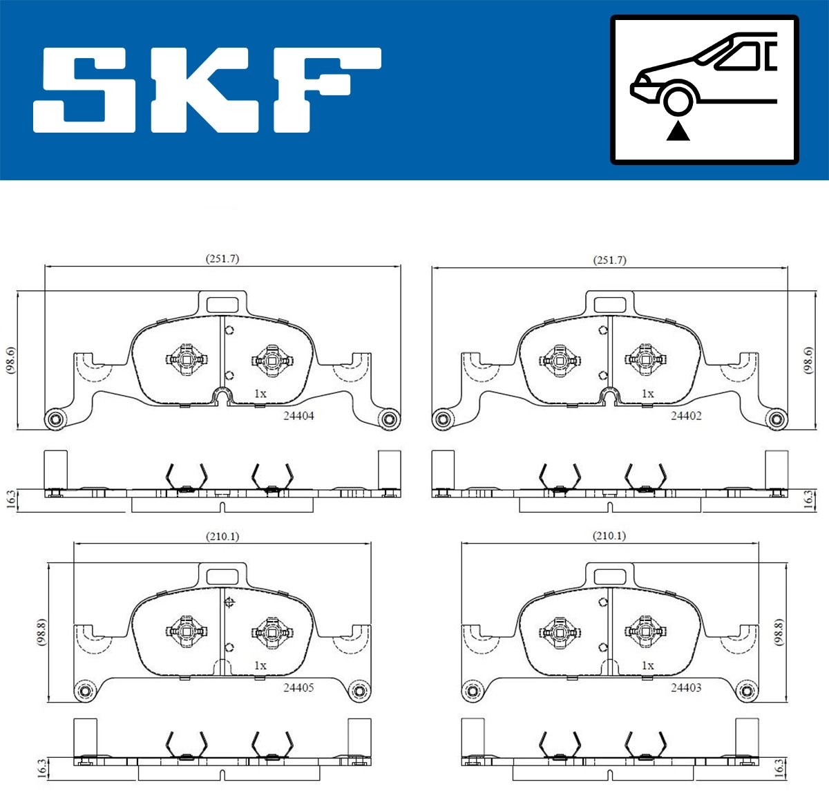 Комплект тормозных колодок дисковый тормоз SKF VKBP 80277