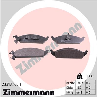 Комплект тормозных колодок дисковый тормоз ZIMMERMANN 23318.160.1