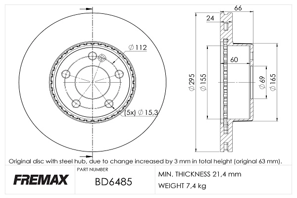 Тормозной диск FREMAX BD-6485