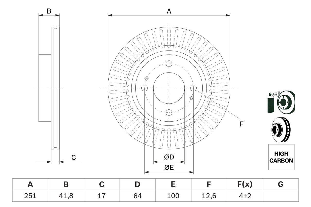 Тормозной диск BOSCH 0 986 479 F14