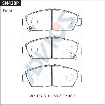 Комплект тормозных колодок дисковый тормоз ADVICS SN428P