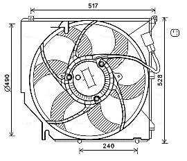 Вентилятор охлаждение двигателя AVA QUALITY COOLING BW7520
