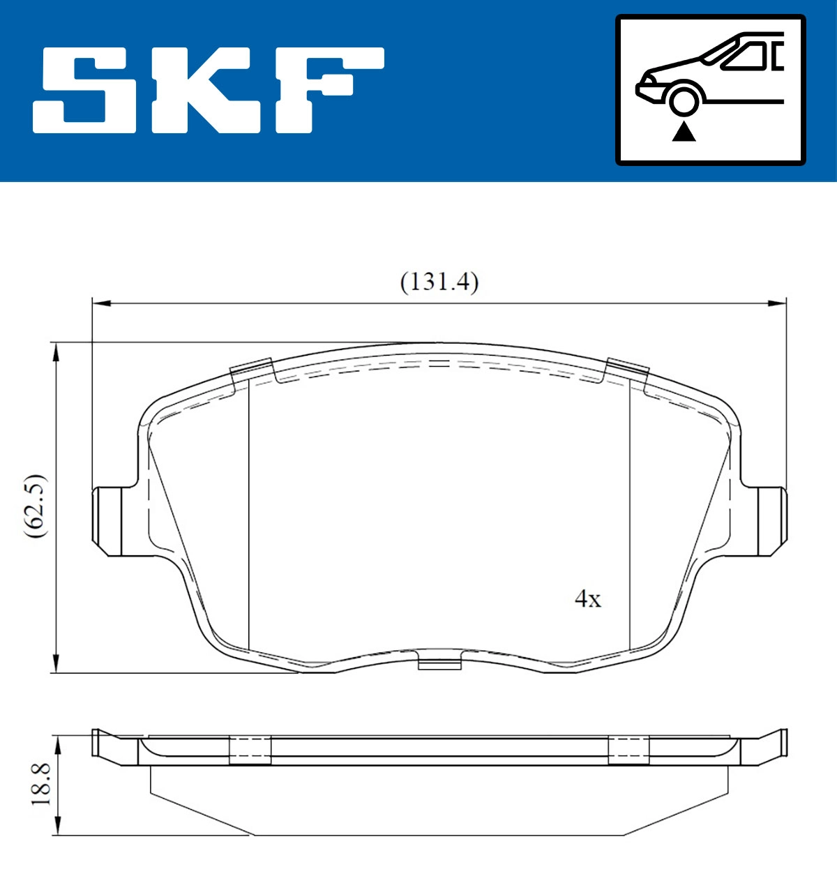 Комплект тормозных колодок дисковый тормоз SKF VKBP 80517