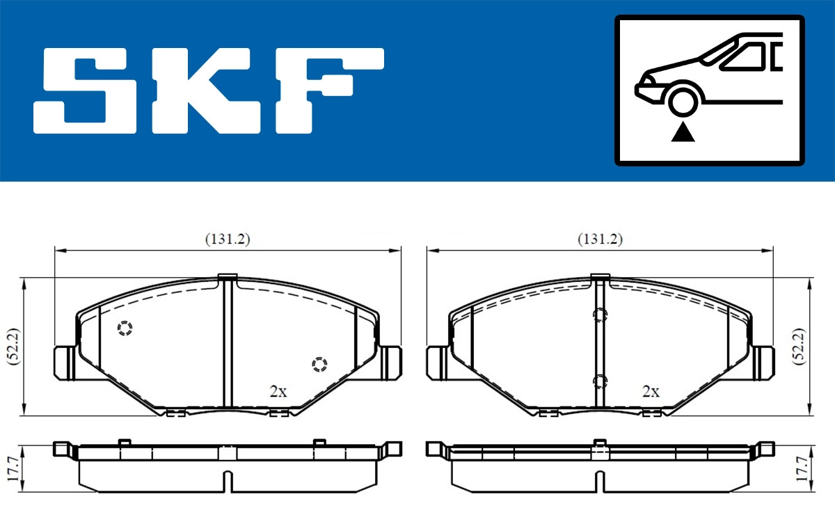 Комплект тормозных колодок дисковый тормоз SKF VKBP 80628