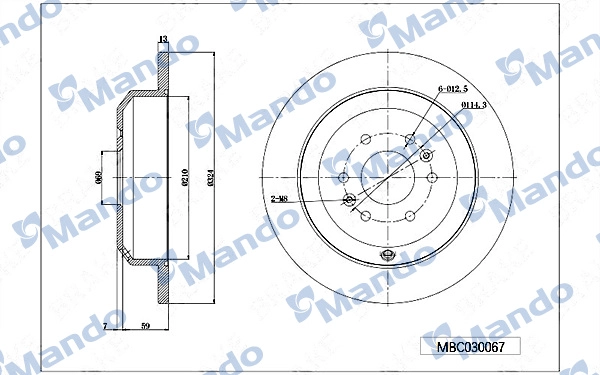 Тормозной диск MANDO MBC030067