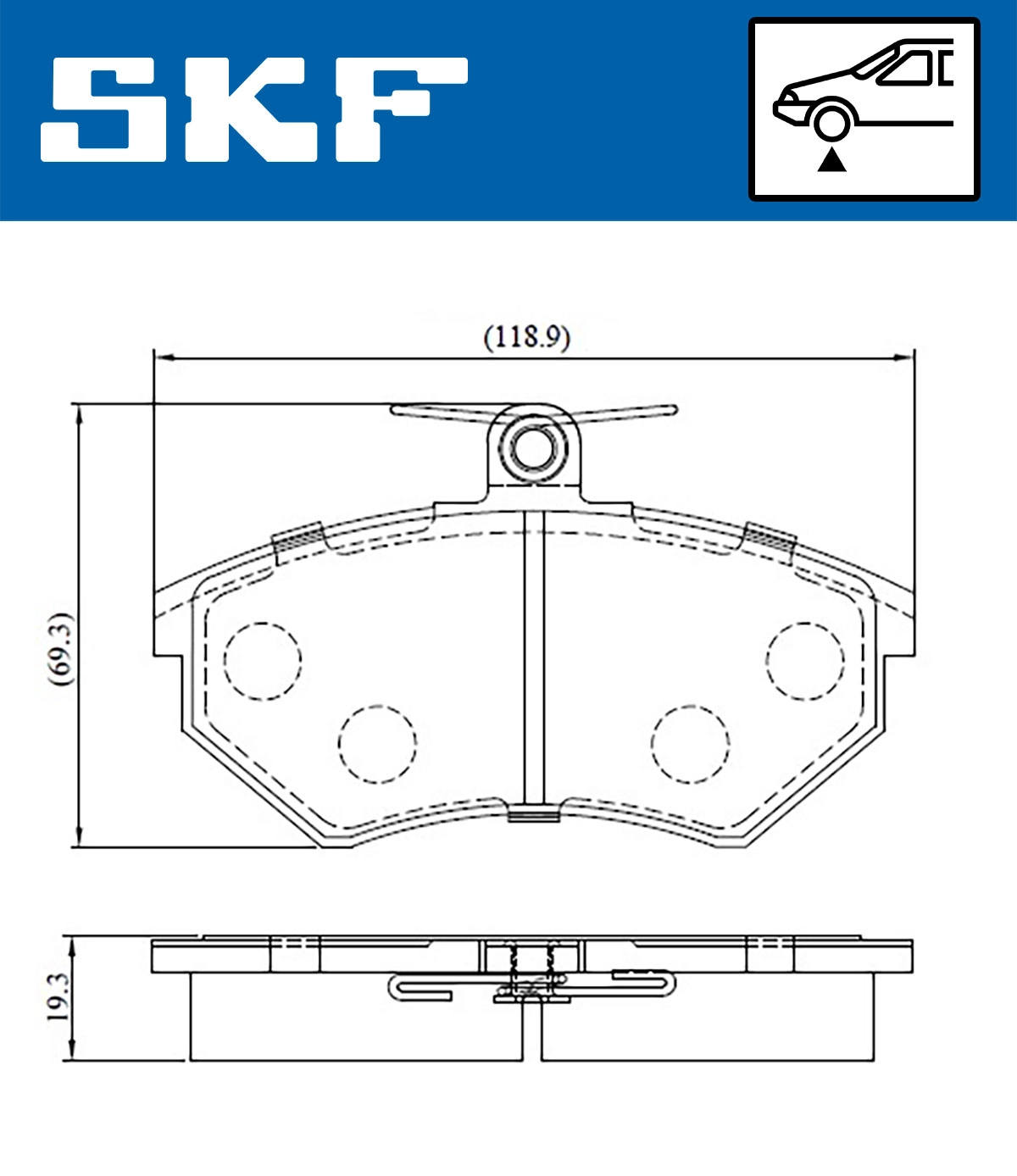 Комплект тормозных колодок дисковый тормоз SKF VKBP 80598