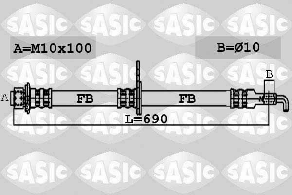 Тормозной шланг SASIC 6606112
