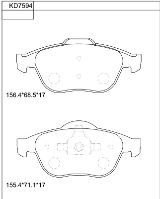 Комплект тормозных колодок дисковый тормоз ASIMCO KD7594