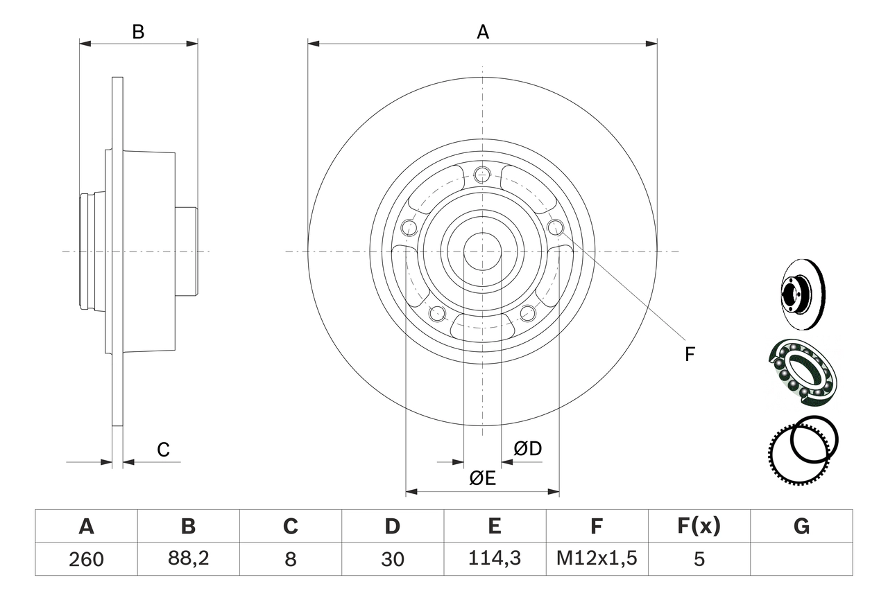 Тормозной диск BOSCH 0 986 479 C88