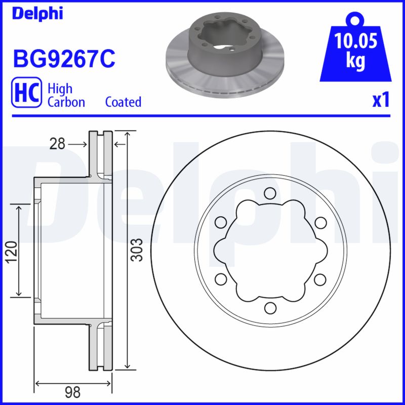 Тормозной диск DELPHI BG9267C