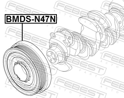 Ременный шкив коленчатый вал FEBEST BMDS-N47N