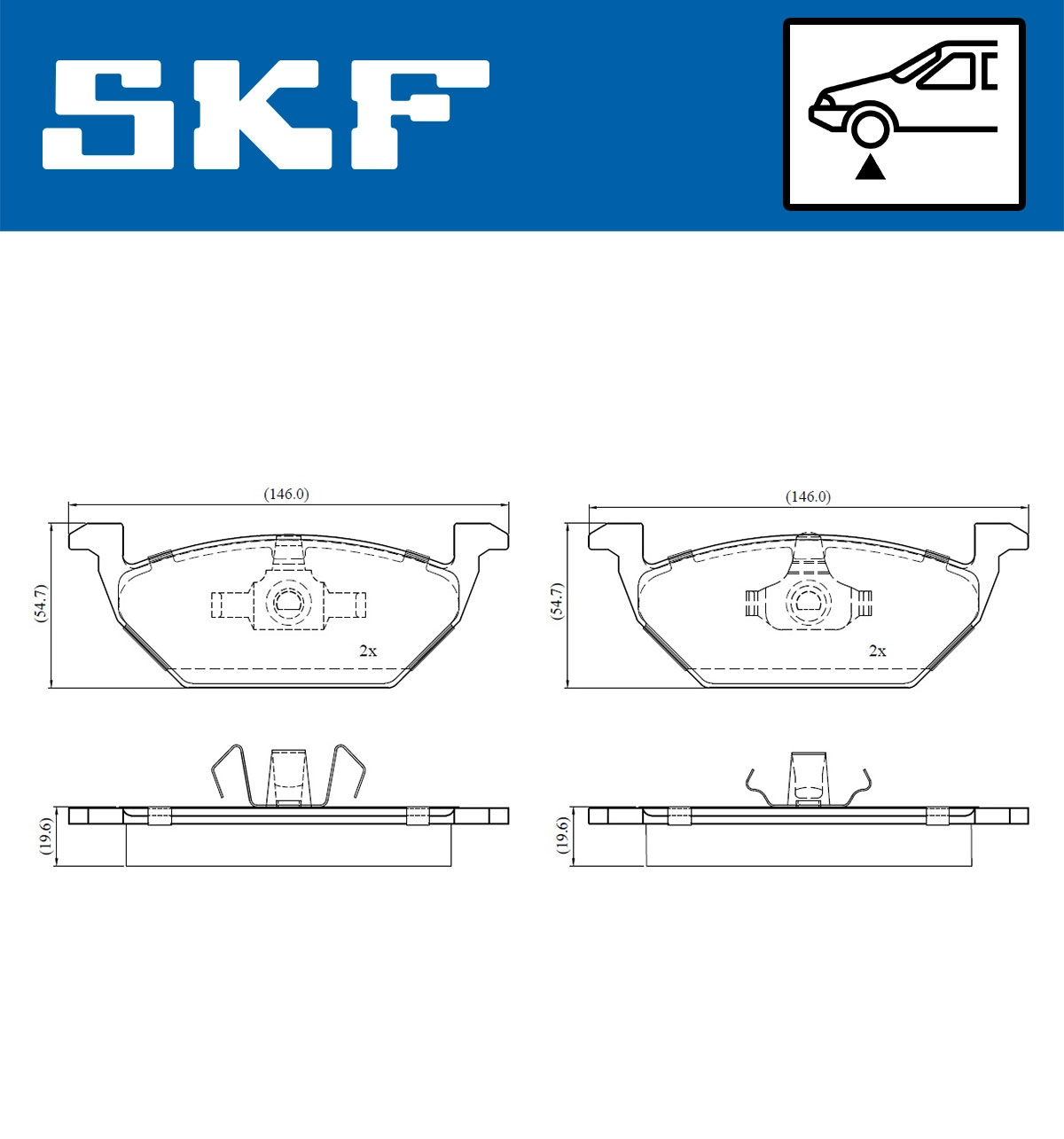 Комплект тормозных колодок дисковый тормоз SKF VKBP 80008