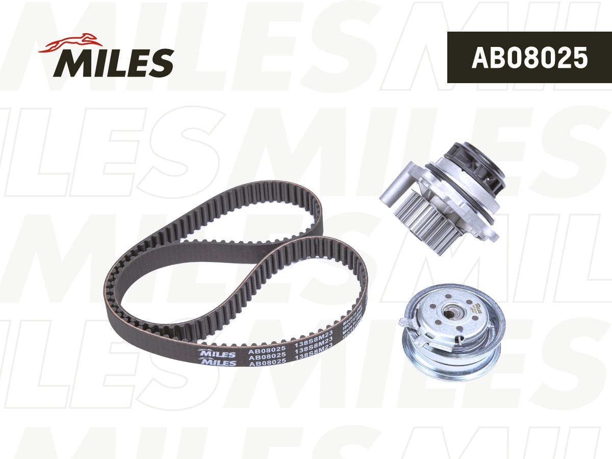 Водяной насос + комплект зубчатого ремня MILES AB08025