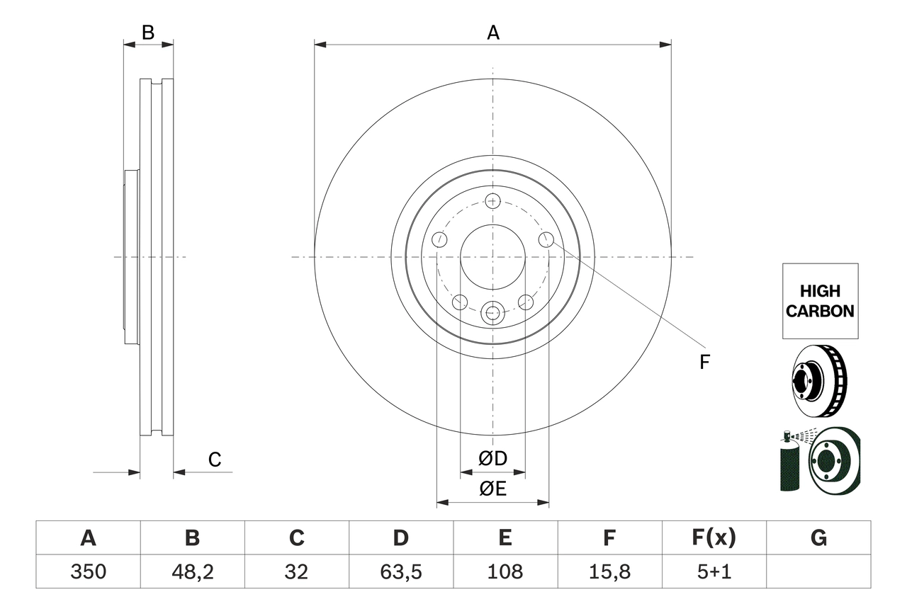 Тормозной диск BOSCH 0 986 479 G33