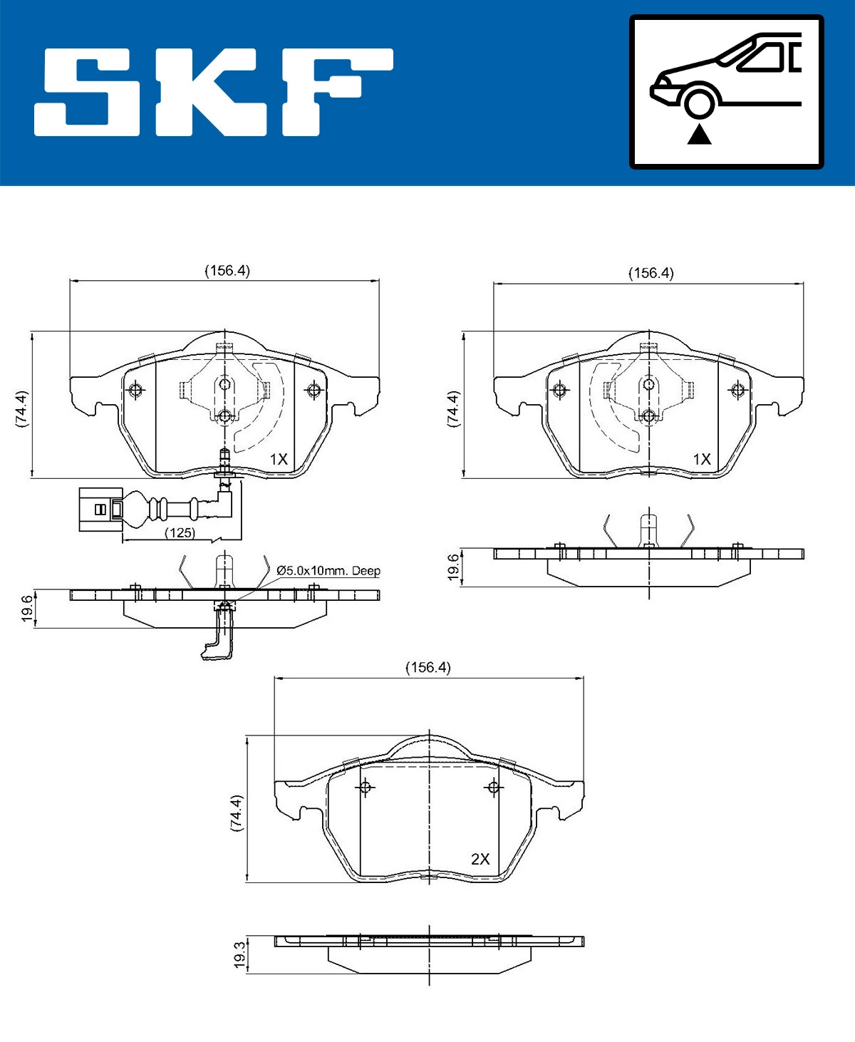 Комплект тормозных колодок дисковый тормоз SKF VKBP 80270 E