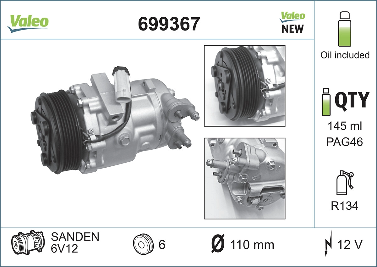Компрессор кондиционер VALEO 699367