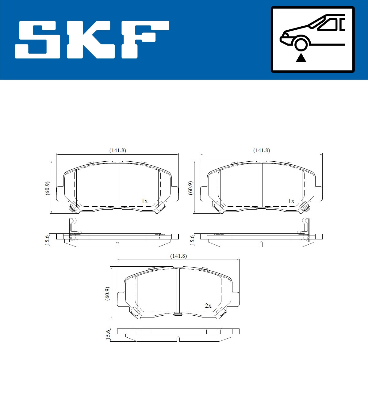 Комплект тормозных колодок дисковый тормоз SKF VKBP 80406 A