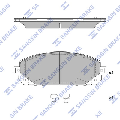 Комплект тормозных колодок дисковый тормоз HI-Q SP4008A