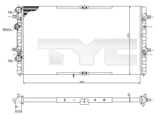 Радиатор охлаждение двигателя TYC 731-0002