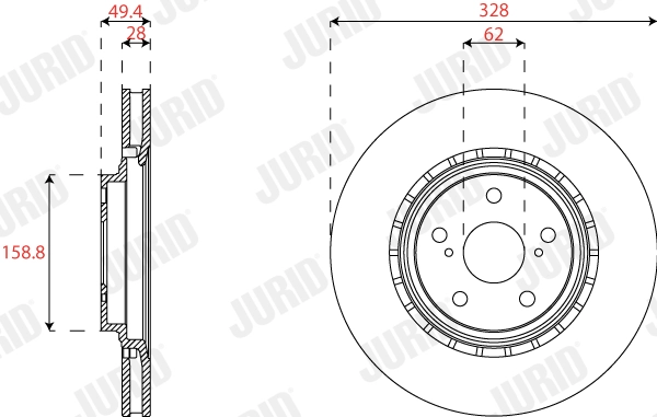 Тормозной диск JURID 563460JC