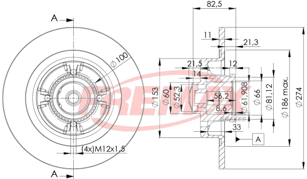 Тормозной диск FREMAX BD-1181