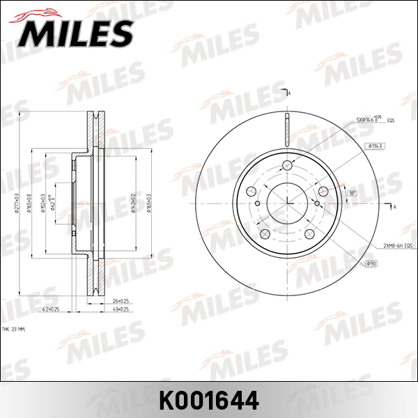 Тормозной диск MILES K001644