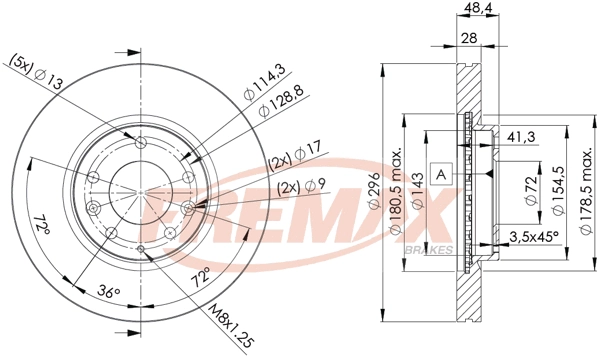 Тормозной диск FREMAX BD-2063