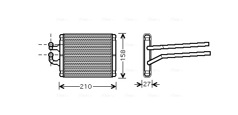 Теплообменник отопление салона AVA QUALITY COOLING KA6095