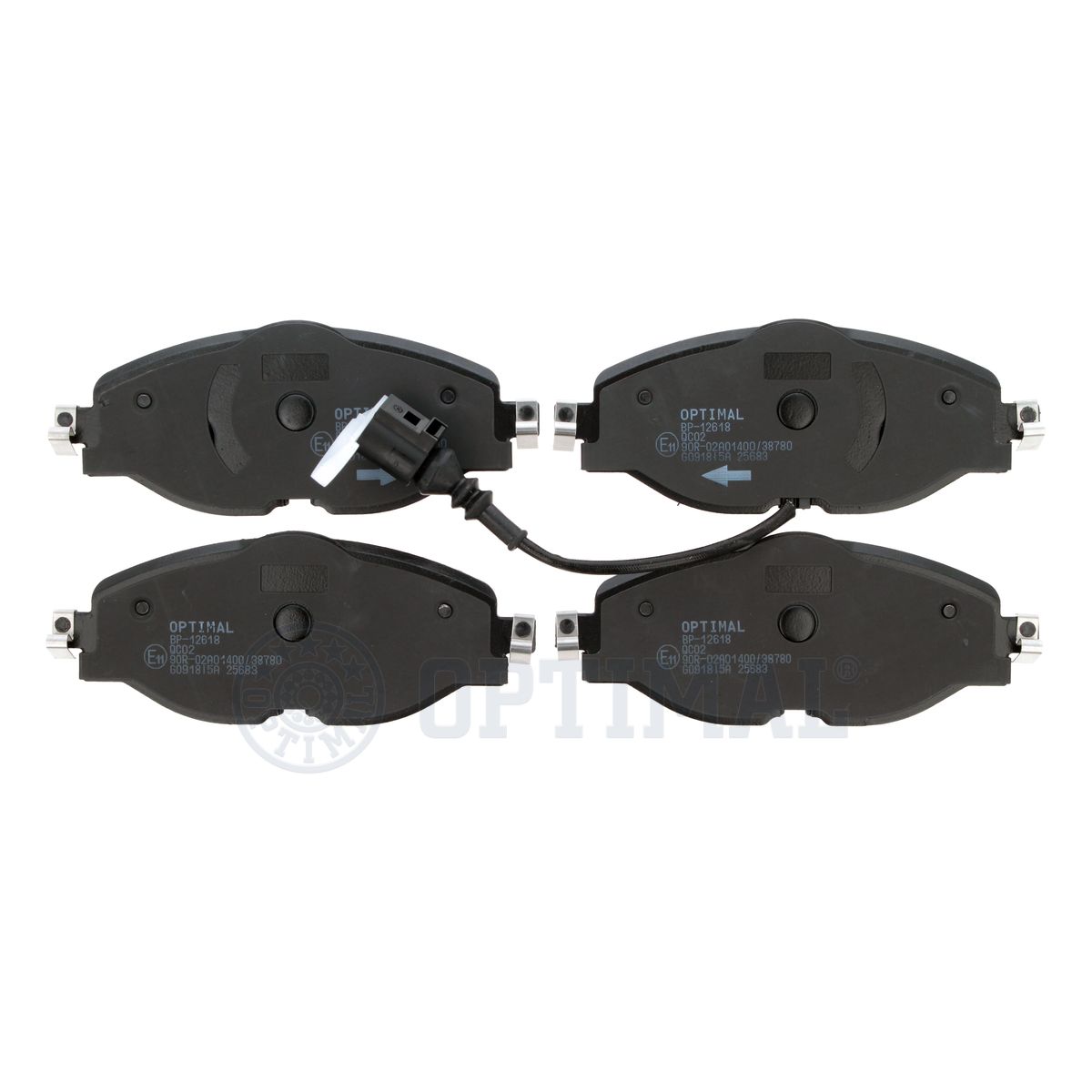 Комплект тормозных колодок дисковый тормоз OPTIMAL BP-12618