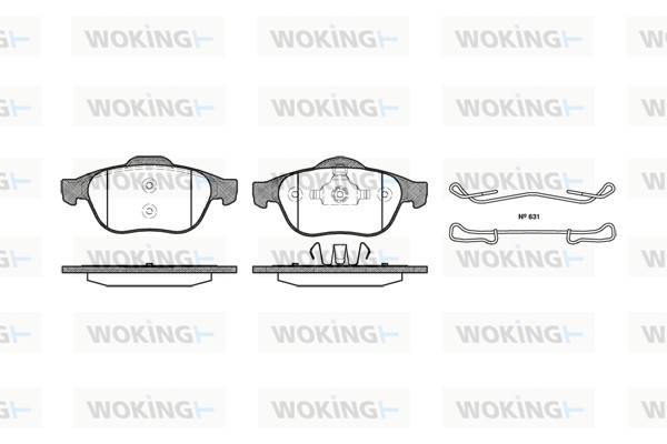 Комплект тормозных колодок дисковый тормоз WOKING P9433.00