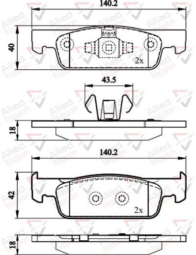 Комплект тормозных колодок дисковый тормоз anl braking