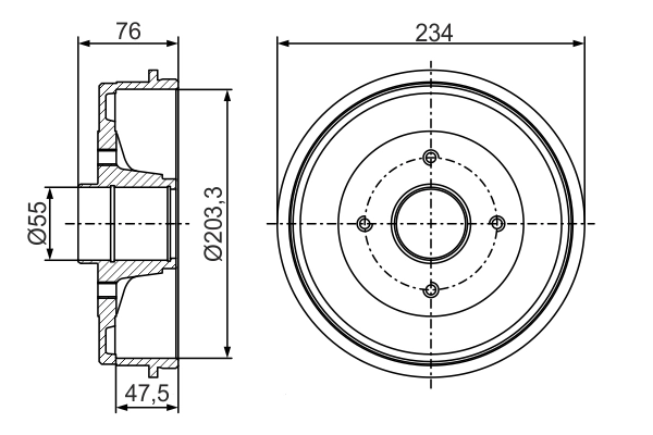 Тормозной барабан BOSCH 0 986 477 290