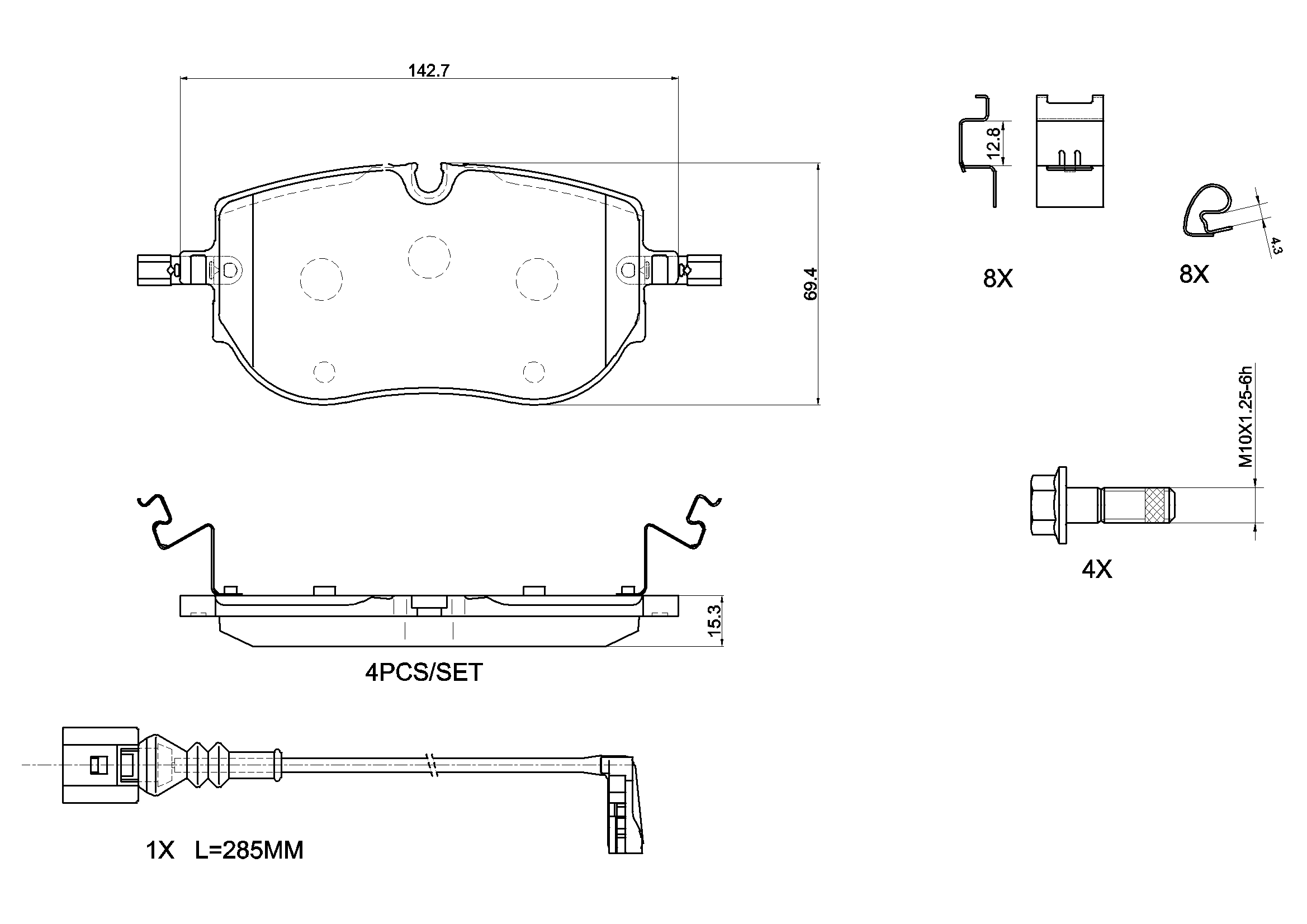 Комплект тормозных колодок дисковый тормоз BREMBO P85192