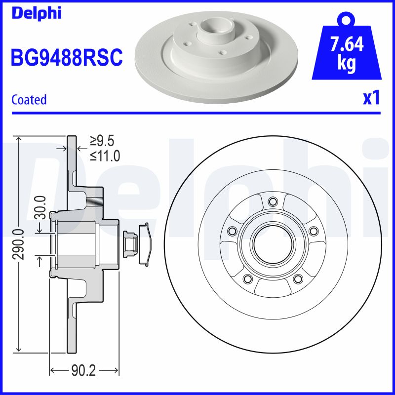 Тормозной диск DELPHI BG9488RSC