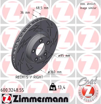 Тормозной диск ZIMMERMANN 600324855