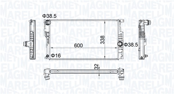 Радиатор охлаждение двигателя MAGNETI MARELLI 350213202200