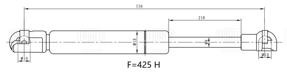 Газовая пружина крышка багажник TRIALLI GS1406