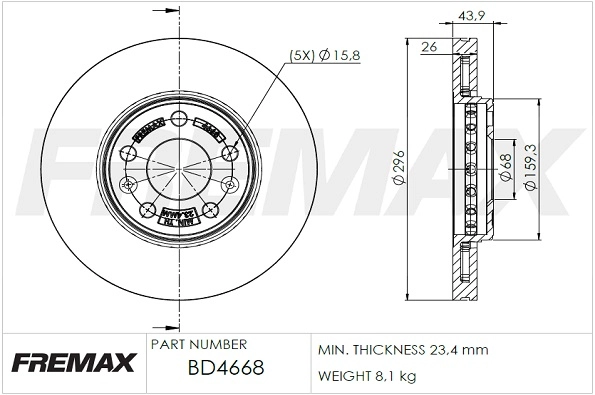 Тормозной диск FREMAX BD-4668