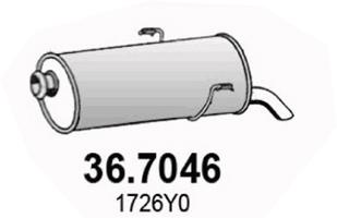 Глушитель выхлопных газов конечный ASSO 36.7046