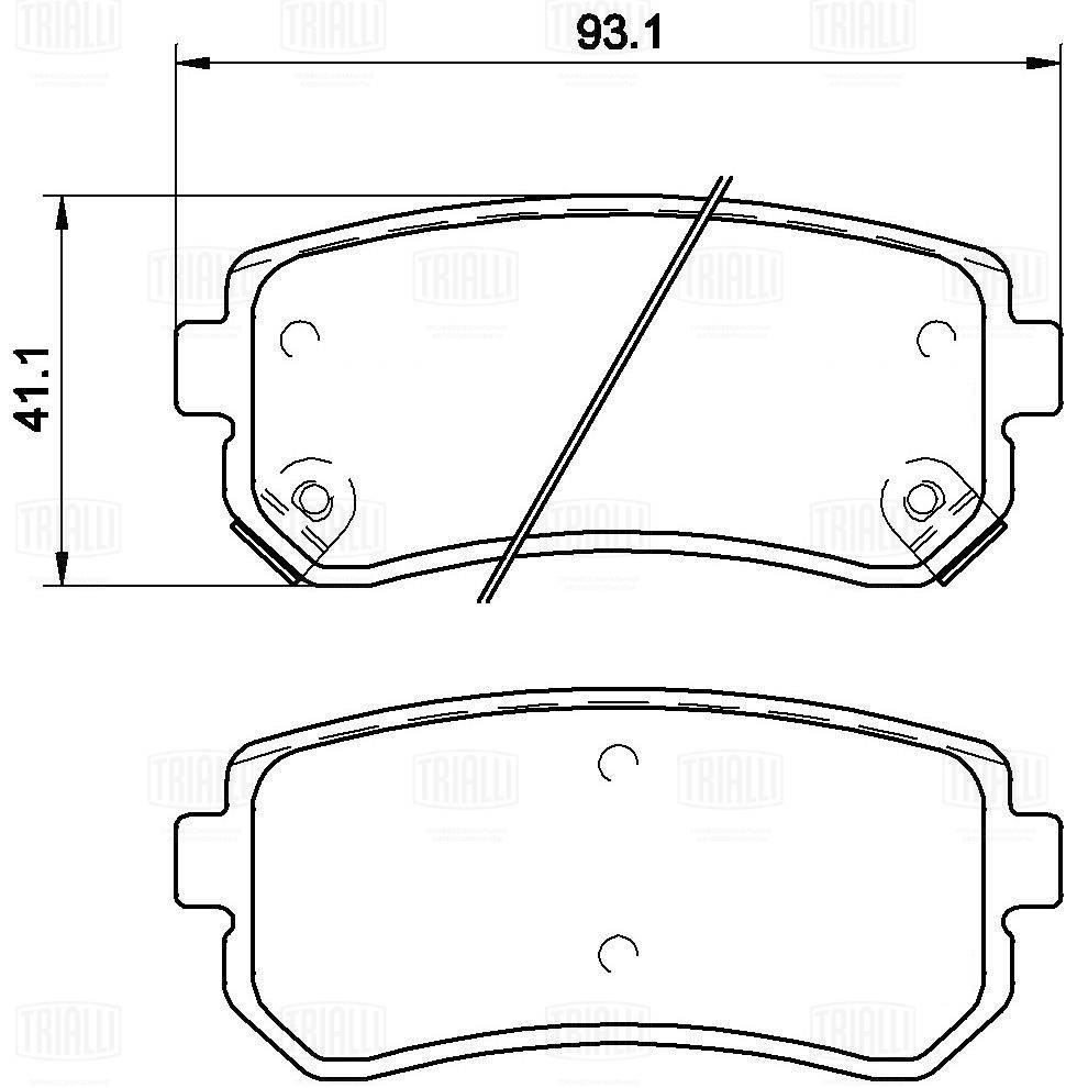 Комплект тормозных колодок дисковый тормоз TRIALLI PF0874CR