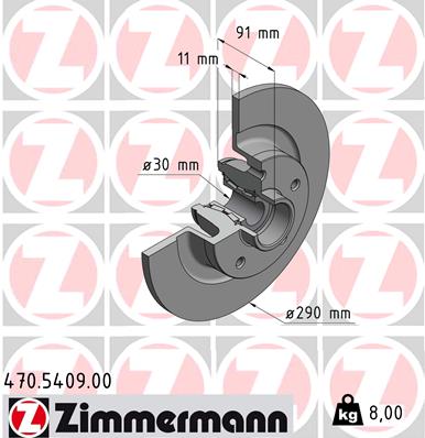 Тормозной диск ZIMMERMANN 470.5409.00
