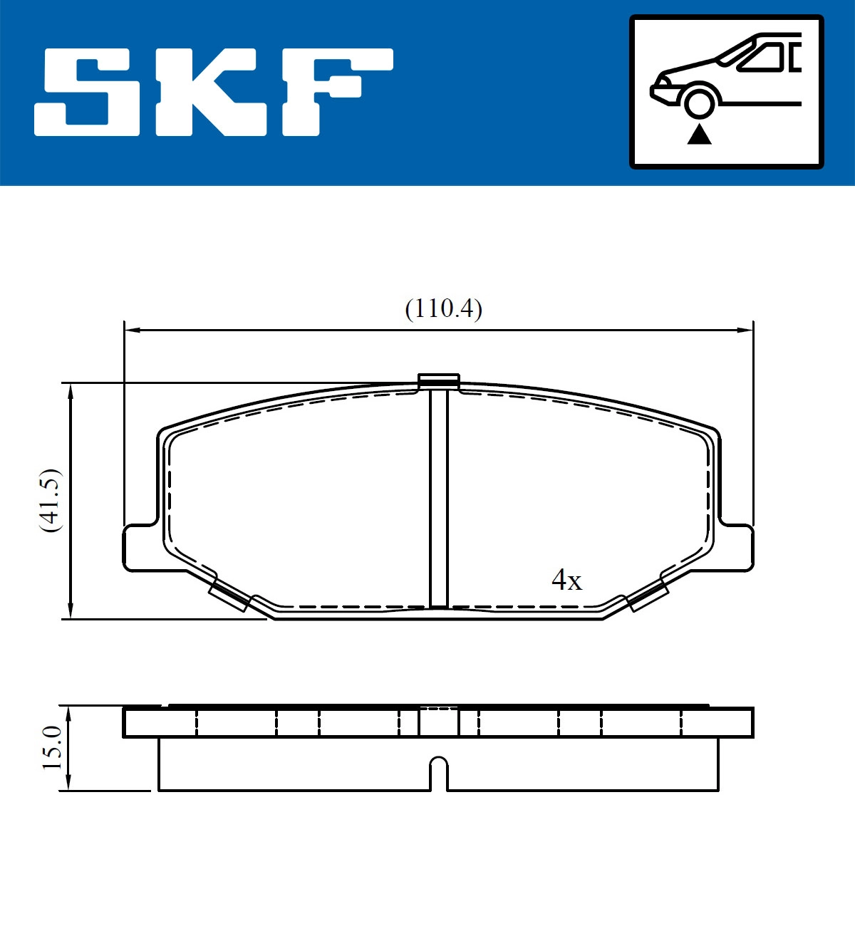 Комплект тормозных колодок дисковый тормоз SKF VKBP 80457
