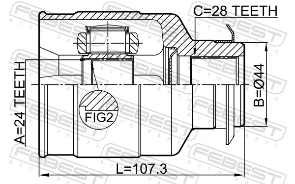 Шарнирный комплект приводной вал FEBEST 1211-CRE20RH