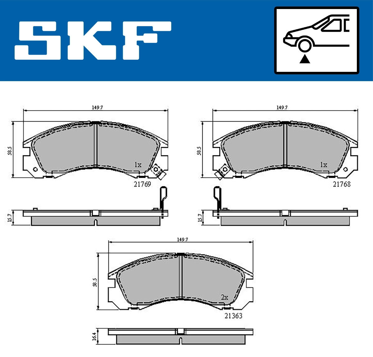 Комплект тормозных колодок дисковый тормоз SKF VKBP 80230 A