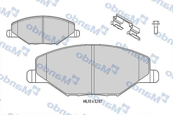 Комплект тормозных колодок дисковый тормоз MANDO MBF015812
