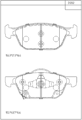 Комплект тормозных колодок дисковый тормоз ASIMCO KD1202