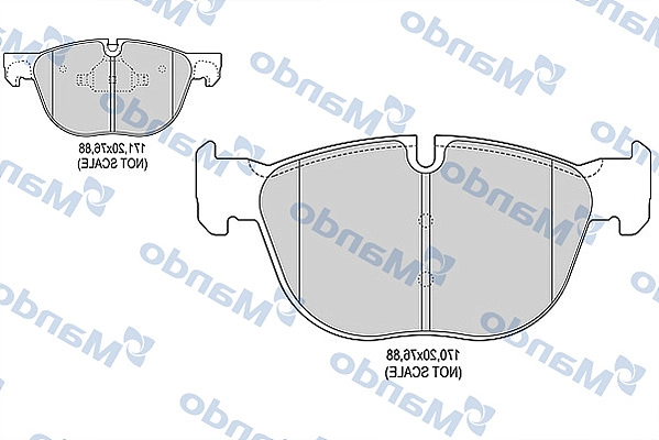 Комплект тормозных колодок дисковый тормоз MANDO MBF015256