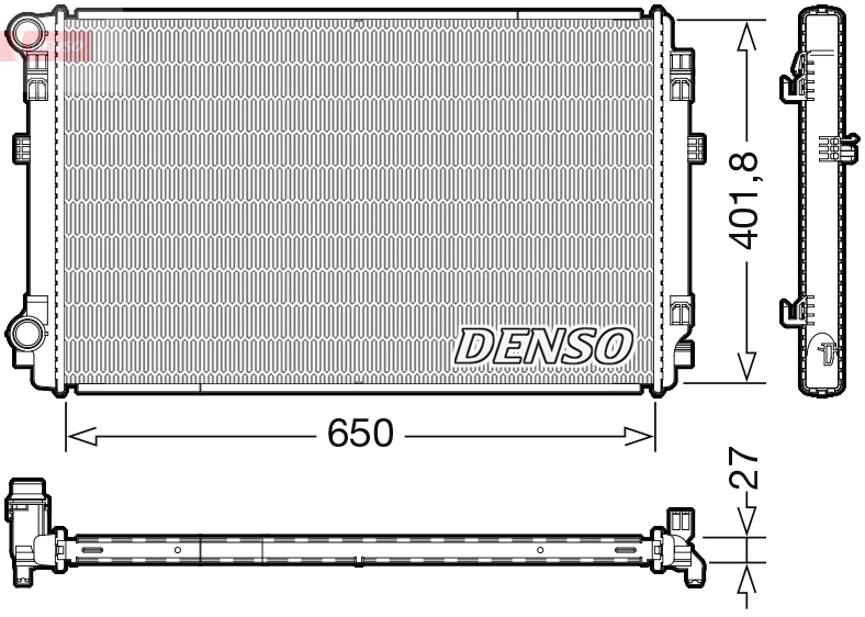 Радиатор охлаждение двигателя DENSO DRM32048