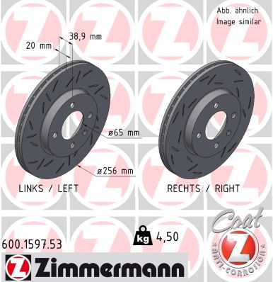 Тормозной диск ZIMMERMANN 600.1597.53