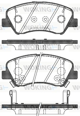 Комплект тормозных колодок дисковый тормоз WOKING P15883.02